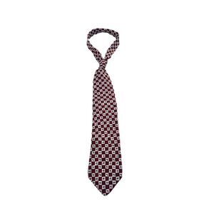 Boston Trader's Checker-pattern Red White Men's 100% Silk Tie